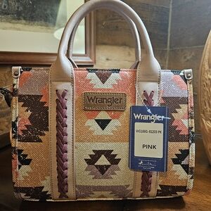 Wrangler Pink and Brown Patterned Women's Bag